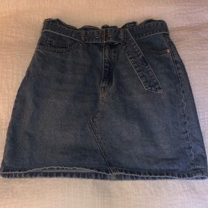 High waisted jean skirt